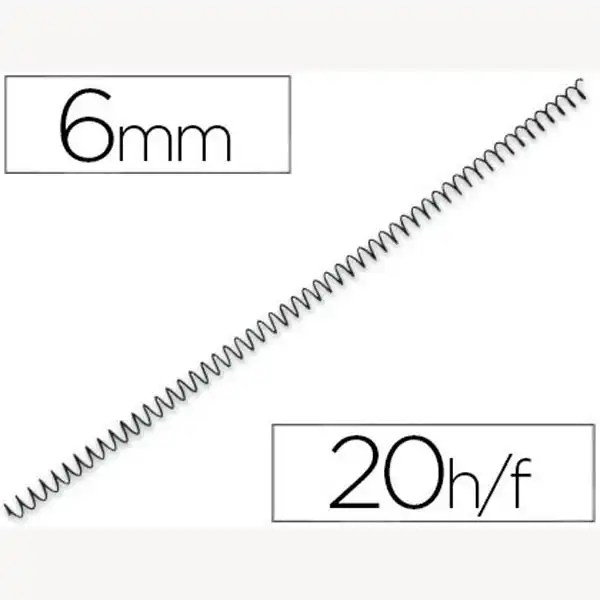 ESPIRAL METALICO FELLOWES 56 NEGRO 6 MM PACK DE 25 ESPIRALES 6000601 58939 ESPIRAL METALICO FELLOWES 56 NEGRO 6 MM PACK DE 25 ESPIRALES 6000601 58939