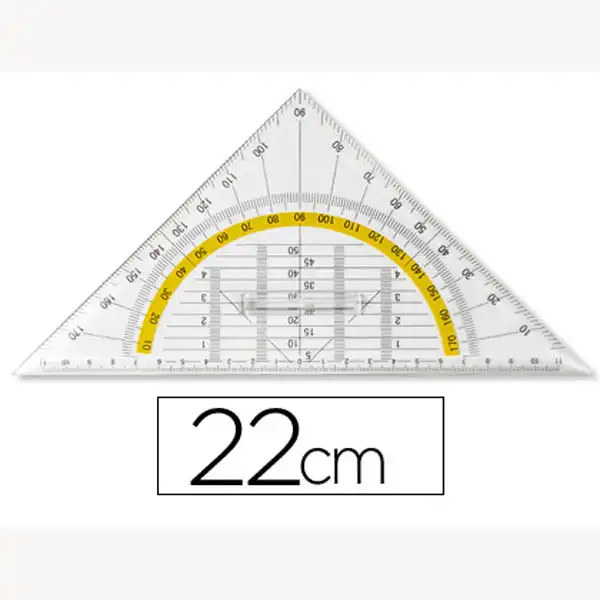 ESCUADRA LPP GEOMETRIA 22 CM PLASTICO CRISTAL CON PESTAÑA DE SUJECCION 59101 ESCUADRA LPP GEOMETRIA 22 CM PLASTICO CRISTAL CON PESTAÑA DE SUJECCION 59101