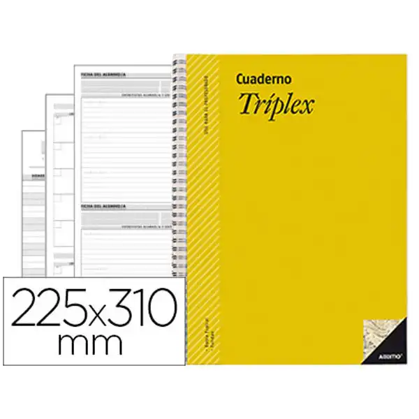 CUADERNO TRIPLEX ADDITIO PLAN DE CURSO EVALUACION AGENDA PLAN SEMANAL Y TUTORIAS FUNDAS TRANSPARENTES 22,5X3 59476 CUADERNO TRIPLEX ADDITIO PLAN DE CURSO EVALUACION AGENDA PLAN SEMANAL Y TUTORIAS FUNDAS TRANSPARENTES 22,5X3 59476