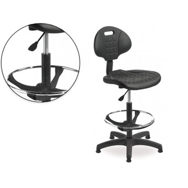 TABURETE CON RESPALDO ROCADA REGULABLE EN ALTURA CON ASIENTO Y RESPALDO EN POLIMERO CON TACOS 71899 TABURETE CON RESPALDO ROCADA REGULABLE EN ALTURA CON ASIENTO Y RESPALDO EN POLIMERO CON TACOS 71899
