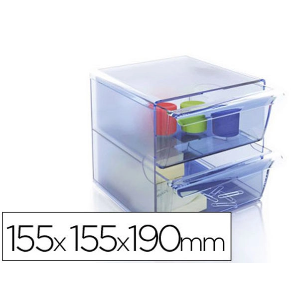 ARCHICUBO ARCHIVO 2000 2 CAJONES ORGANIZADOR MODULAR PLASTICO AZUL TRANSPARENTE 155X155X190 MM 71976 ARCHICUBO ARCHIVO 2000 2 CAJONES ORGANIZADOR MODULAR PLASTICO AZUL TRANSPARENTE 155X155X190 MM 71976
