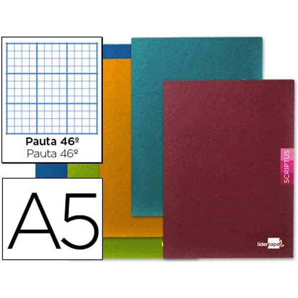 LIBRETA ESCOLAR LIDERPAPEL SCRIPTUS 48H DIN A5 RAYADO N 46 PAPEL 90 GR COLORES SURTIDOS 72245 LIBRETA ESCOLAR LIDERPAPEL SCRIPTUS 48H DIN A5 RAYADO N 46 PAPEL 90 GR COLORES SURTIDOS 72245