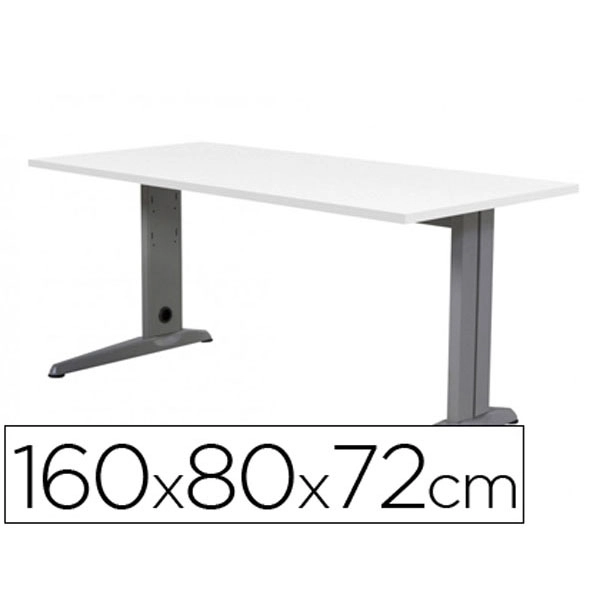 MESA DE OFICINA ROCADA METAL 2002AC04 ALUMINIO /BLANCO 160X80 CM 73046 MESA DE OFICINA ROCADA METAL 2002AC04 ALUMINIO /BLANCO 160X80 CM 73046