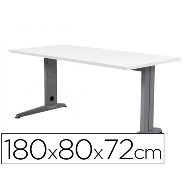 MESA DE OFICINA ROCADA METAL 2003AC04 ALUMINIO /BLANCO 180X80 CM 73047 MESA DE OFICINA ROCADA METAL 2003AC04 ALUMINIO /BLANCO 180X80 CM 73047