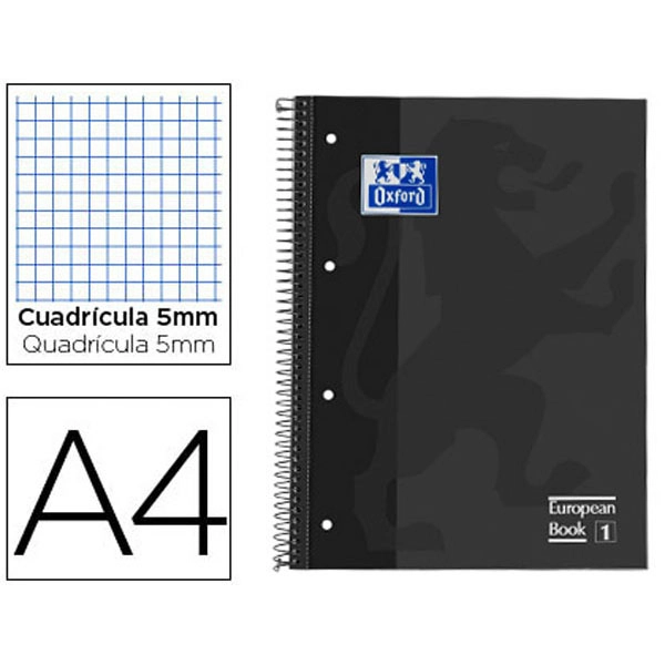 CUADERNO ESPIRAL MICROPERFORADO TAPA EXTRADURA A4 80HJ 90GR NEGRO OXFORD 100430269 74357 CUADERNO ESPIRAL MICROPERFORADO TAPA EXTRADURA A4 80HJ 90GR NEGRO OXFORD 100430269 74357