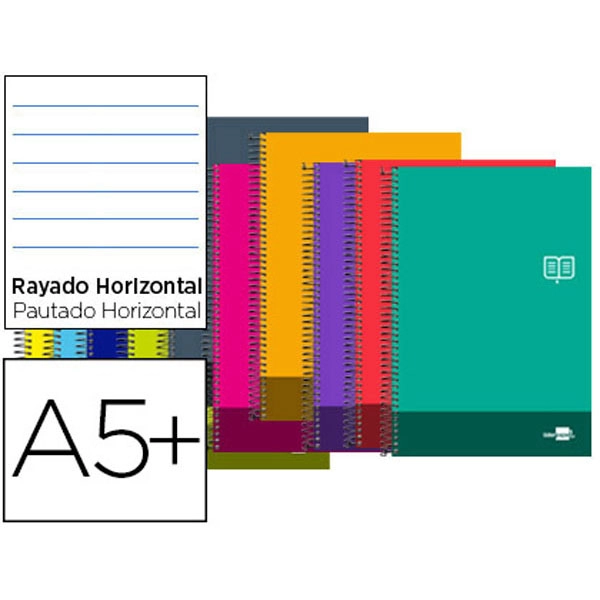 BLOC ESPIRAL LIDERPAPEL 4º DISCOVER TAPA CARTONCILLO 80 H 80G RAYADO HORIZONTAL CON MARGEN COLORES 74882 BLOC ESPIRAL LIDERPAPEL 4º DISCOVER TAPA CARTONCILLO 80 H 80G RAYADO HORIZONTAL CON MARGEN COLORES 74882