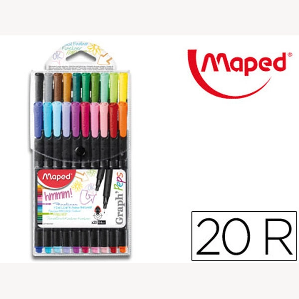 ROTULADOR MAPED PUNTA DE METAL GRAPH PEPS FINE LINER ESTUCHE DE 20 COLORES SURTIDOS 74897 ROTULADOR MAPED PUNTA DE METAL GRAPH PEPS FINE LINER ESTUCHE DE 20 COLORES SURTIDOS 74897