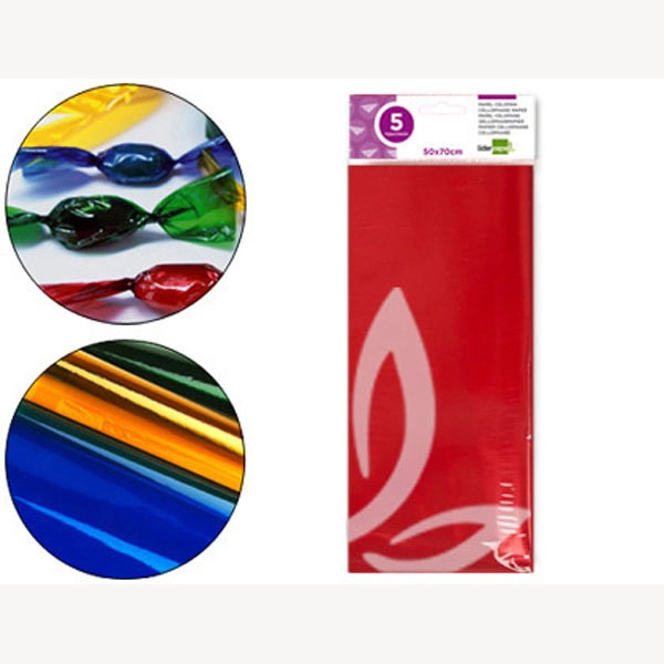 PAPEL CELOFAN LPP 50X70 CM 22G/M2 BOLSA DE 5 HJ ROJO 75024 PAPEL CELOFAN LPP 50X70 CM 22G/M2 BOLSA DE 5 HJ ROJO 75024