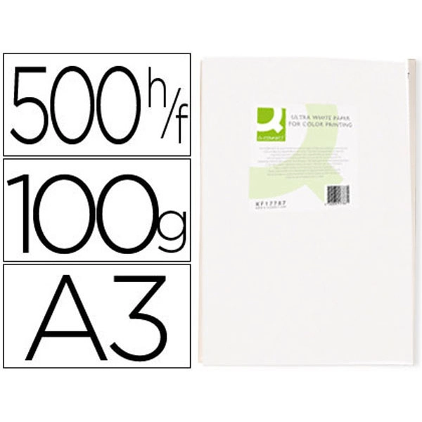 PAPEL FOTOCOPIADORA Q-CONNECT ULTRA WHITE DIN A3 100 GRAMOS PAQ. DE 500 HJ 75066 PAPEL FOTOCOPIADORA Q-CONNECT ULTRA WHITE DIN A3 100 GRAMOS PAQ. DE 500 HJ 75066