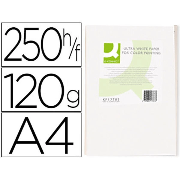 PAPEL FOTOCOPIADORA Q-CONNECT ULTRA WHITE A4 120 GRAMOS PAQ. DE 250 HJ 75067 PAPEL FOTOCOPIADORA Q-CONNECT ULTRA WHITE A4 120 GRAMOS PAQ. DE 250 HJ 75067