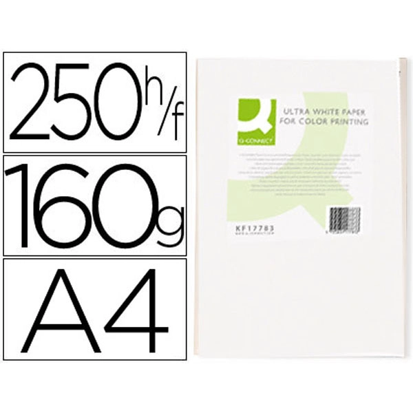 PAPEL FOTOCOPIADORA Q-CONNECT ULTRA WHITE A4 160 GRAMOS PAQ. DE 250 HJ 75069 PAPEL FOTOCOPIADORA Q-CONNECT ULTRA WHITE A4 160 GRAMOS PAQ. DE 250 HJ 75069