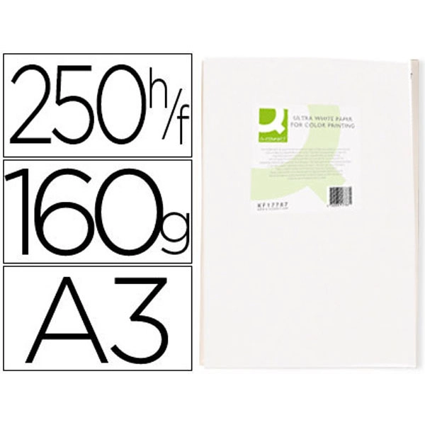 PAPEL FOTOCOPIADORA Q-CONNECT ULTRA WHITE DIN A3 160 GRAMOS PAQ. DE 250 HJ 75070 PAPEL FOTOCOPIADORA Q-CONNECT ULTRA WHITE DIN A3 160 GRAMOS PAQ. DE 250 HJ 75070