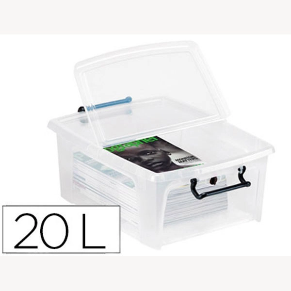 CONTENEDOR PLASTICO CEP 20 LITROS 190X460X170 MM TRANSPARENTE CON TAPA Y CIERRE HERMETICO 75940 CONTENEDOR PLASTICO CEP 20 LITROS 190X460X170 MM TRANSPARENTE CON TAPA Y CIERRE HERMETICO 75940