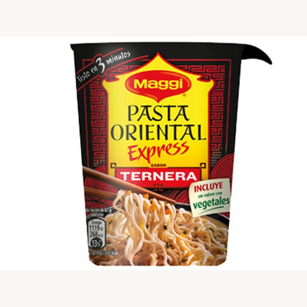 PASTA ORIENTAL MAGGI CUP TERNERA RACION INDIVIDUAL CALENTAR EN MICROONDAS Y LISTO 61G 76244 PASTA ORIENTAL MAGGI CUP TERNERA RACION INDIVIDUAL CALENTAR EN MICROONDAS Y LISTO 61G 76244
