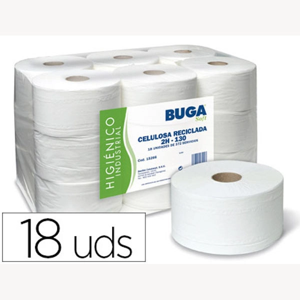 PAPEL HIGIENICO INDUSTRIAL GOFRADO BUGA RECICLADO 2 CAPAS 130 M 76247 PAPEL HIGIENICO INDUSTRIAL GOFRADO BUGA RECICLADO 2 CAPAS 130 M 76247