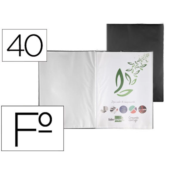 CARPETA LIDERPAPEL ESCAPARATE 40 FUNDAS PVC Fº NEGRO 77157 CARPETA LIDERPAPEL ESCAPARATE 40 FUNDAS PVC Fº NEGRO 77157
