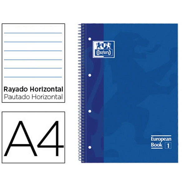 BLOC ESPIRAL OXFORD TAPA EXTRADURA MICROPERF A4 80 HJ RAYADO HORIZONTAL COLOR AZUL 100430263 77223 BLOC ESPIRAL OXFORD TAPA EXTRADURA MICROPERF A4 80 HJ RAYADO HORIZONTAL COLOR AZUL 100430263 77223