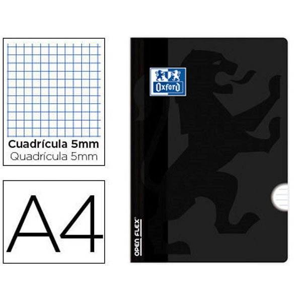LIBRETA ESCOLAR OXFORD OPENFLEX TAPA FLEXIBLE OPTIK PAPER 48 HJ A4 CUADRO 5 MM COLOR NEGRO 100105795 77241 LIBRETA ESCOLAR OXFORD OPENFLEX TAPA FLEXIBLE OPTIK PAPER 48 HJ A4 CUADRO 5 MM COLOR NEGRO 100105795 77241
