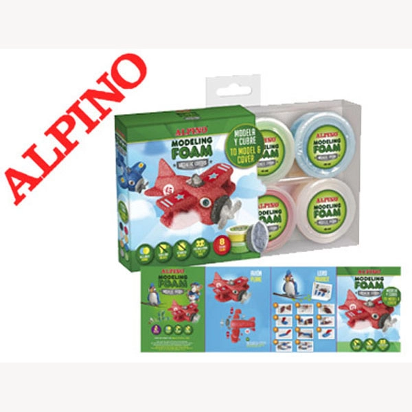 PASTA P/ MODELAR ALPINO METAL MODELING FOAM PACK DE 8 BOTES DE 45 ML 77544 PASTA P/ MODELAR ALPINO METAL MODELING FOAM PACK DE 8 BOTES DE 45 ML 77544