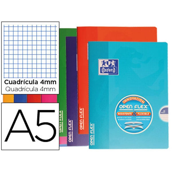 LIBRETA ESCOLAR OXFORD TAPA FLEXIBLE OPTIK PAPER OPENFLEX 48 HJ 90 GR A5 CUADRO 4MM 400026392 77761 LIBRETA ESCOLAR OXFORD TAPA FLEXIBLE OPTIK PAPER OPENFLEX 48 HJ 90 GR A5 CUADRO 4MM 400026392 77761