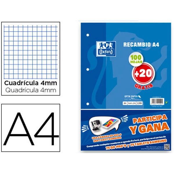 RECAMBIO OXFORD A4 100HJ 4X4 4 TALADROS 400195058 RECAMBIO OXFORD A4 100HJ 4X4 4 TALADROS 400195058