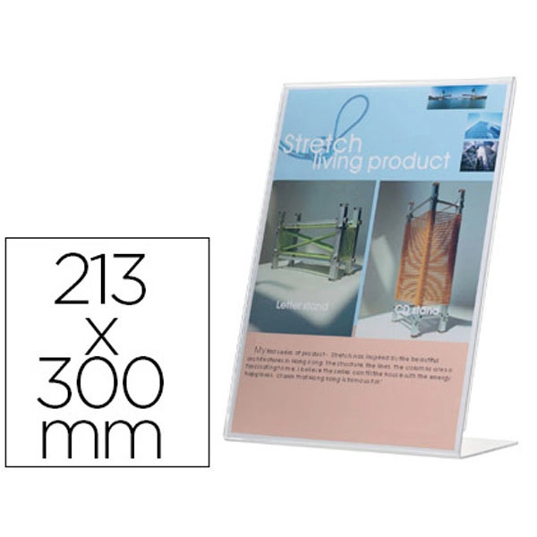 EXPOSITOR SOBREMESA Q-CONNECT CON FORMA DE L METACRILATO TAMAÑO 213X300 MM 77876 EXPOSITOR SOBREMESA Q-CONNECT CON FORMA DE L METACRILATO TAMAÑO 213X300 MM 77876