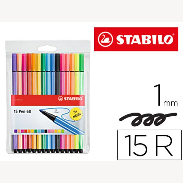ROTULADOR 15/COL PEN68 STABILO (6815-2) ROTULADOR 15/COL PEN68 STABILO (6815-2)