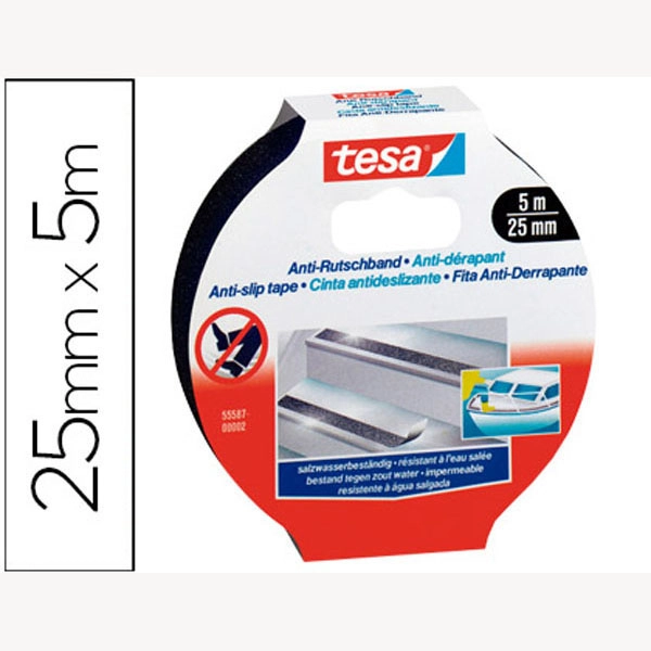 CINTA ANTIDESLIZANTE TESA NEGRA 5 M X 25 MM 78078 CINTA ANTIDESLIZANTE TESA NEGRA 5 M X 25 MM 78078