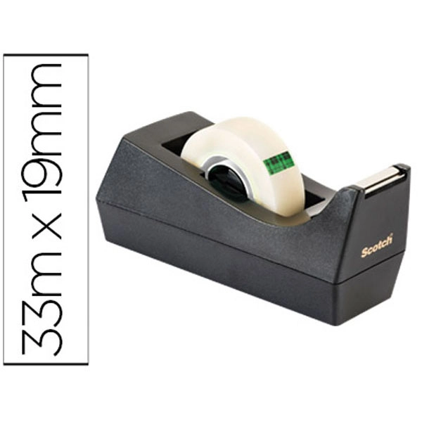 PORTARROLLO SOBREMESA SCOTCH C38 NEGRO INCLUYE 3 ROLLOS DE CINTA SCOTCH MAGIC 33 MT X 19 MM 78153 PORTARROLLO SOBREMESA SCOTCH C38 NEGRO INCLUYE 3 ROLLOS DE CINTA SCOTCH MAGIC 33 MT X 19 MM 78153