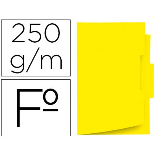SUBCARPETA CARTULINA GIO Fº PESTAÑA CENTRAL 250 G/M2 AMARILLO 78158 SUBCARPETA CARTULINA GIO Fº PESTAÑA CENTRAL 250 G/M2 AMARILLO 78158
