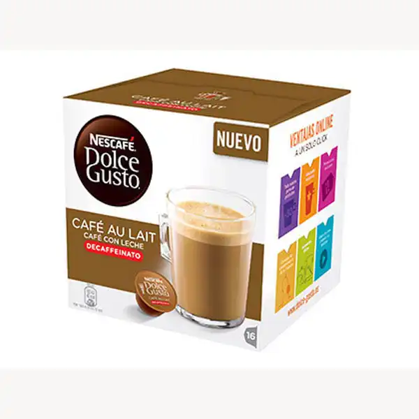 CAFE DOLCE GUSTO CAFE CON LECHE DESCAFEINADO MONODOSIS CAJA DE 16 UNIDADES 79994 CAFE DOLCE GUSTO CAFE CON LECHE DESCAFEINADO MONODOSIS CAJA DE 16 UNIDADES 79994