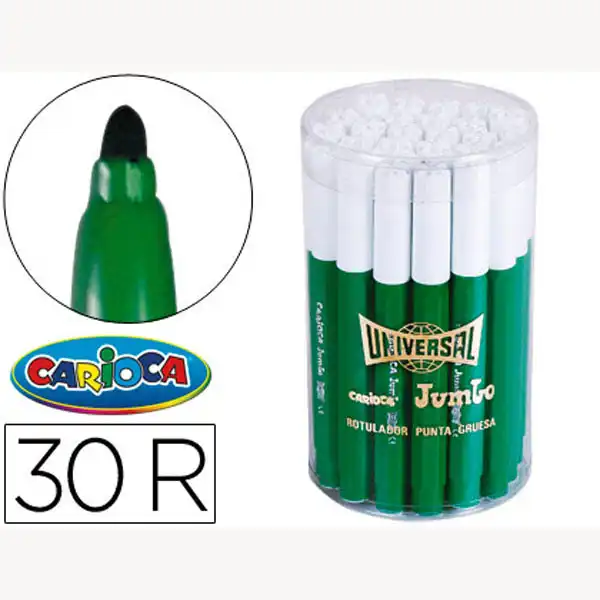 ROTULADOR CARIOCA JUMBO C-30 VERDE PUNTA GRUESA -BOTE DE 30 UNIDADES 97989 ROTULADOR CARIOCA JUMBO C-30 VERDE PUNTA GRUESA -BOTE DE 30 UNIDADES 97989