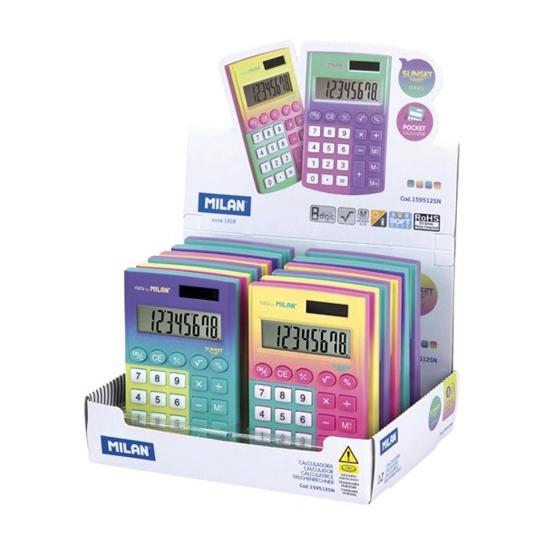 CALCULADORA POCKET SUNSET 8 DIGITOS MILAN 159512SN