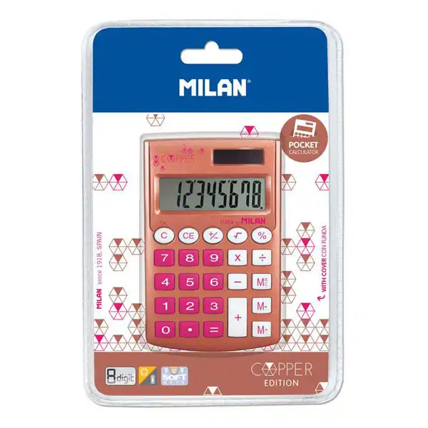 CALCULADORA POCKET FUNDA COPPER ROSA 8 DIGITOS MILAN 159601CPPBL CALCULADORA POCKET FUNDA COPPER ROSA 8 DIGITOS MILAN 159601CPPBL