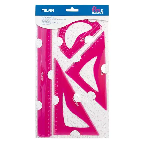 KIT DE REGLAS FLEX&RESISTANT ROSA ACID NUEVO DISEÑO MILAN 359801P KIT DE REGLAS FLEX&RESISTANT ROSA ACID NUEVO DISEÑO MILAN 359801P