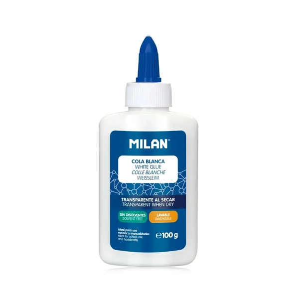 BOTELLA COLA BLANCA LAVABLE 100ML MILAN 4432912 BOTELLA COLA BLANCA LAVABLE 100ML MILAN 4432912