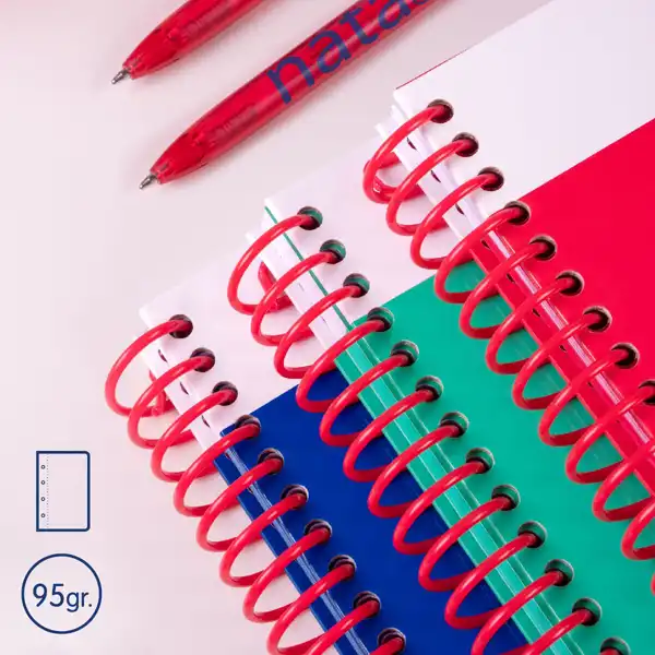 CUADERNO A4 CON ESPIRAL TAPA DURA 80HJ LISO 95GR AZUL MILAN 57041E80B