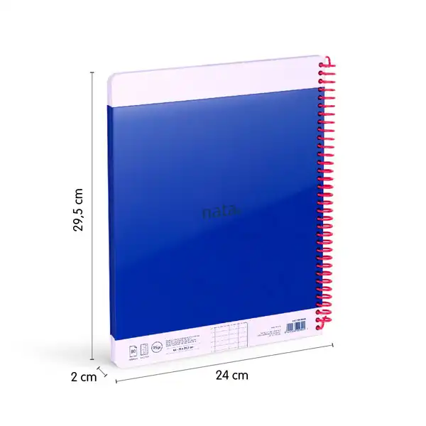 CUADERNO A4 CON ESPIRAL TAPA DURA 80HJ CUADRO 5X5 95GR AZUL MILAN 57043E80B CUADERNO A4 CON ESPIRAL TAPA DURA 80HJ CUADRO 5X5 95GR AZUL MILAN 57043E80B