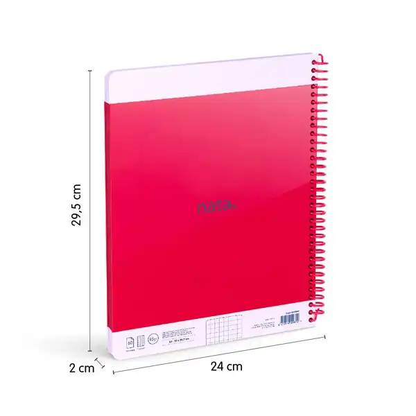 CUADERNO A4 CON ESPIRAL TAPA DURA 80HJ CUADRO 5X5 95GR ROSA MILAN 57043E80P CUADERNO A4 CON ESPIRAL TAPA DURA 80HJ CUADRO 5X5 95GR ROSA MILAN 57043E80P