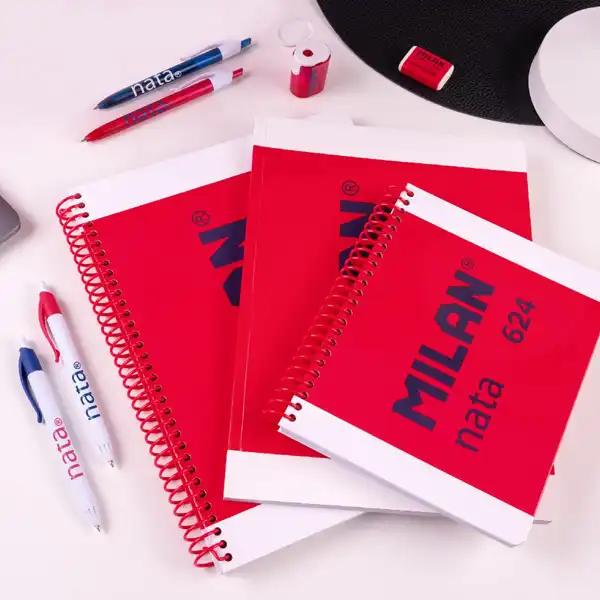 CUADERNO A4 CON ESPIRAL TAPA DURA 80HJ CUADRO 5X5 95GR ROSA MILAN 57043E80P CUADERNO A4 CON ESPIRAL TAPA DURA 80HJ CUADRO 5X5 95GR ROSA MILAN 57043E80P