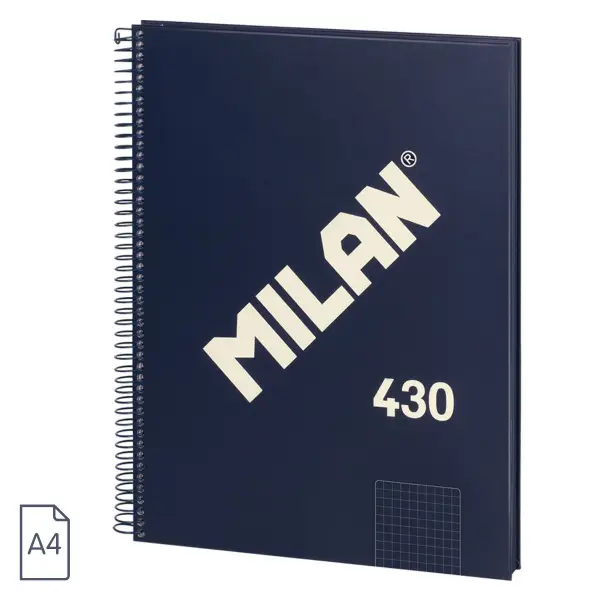 CUADERNO A4 CON ESPIRAL TAPA DURA 80HJ CUADRO 5X5 95GR AZUL MILAN 57143E80B CUADERNO A4 CON ESPIRAL TAPA DURA 80HJ CUADRO 5X5 95GR AZUL MILAN 57143E80B