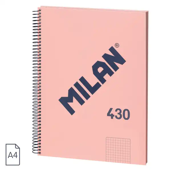 CUADERNO A4 CON ESPIRAL TAPA DURA 80HJ CUADRO 5X5 95GR ROSA MILAN 57143E80P CUADERNO A4 CON ESPIRAL TAPA DURA 80HJ CUADRO 5X5 95GR ROSA MILAN 57143E80P