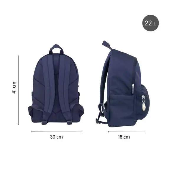 MOCHILA URBANA CLASICA 2 CREMALLERAS 22 LITROS COLECCION 430 SINCE 1918 AZUL MARINO MILAN 624605SNCB MOCHILA URBANA CLASICA 2 CREMALLERAS 22 LITROS COLECCION 430 SINCE 1918 AZUL MARINO MILAN 624605SNCB
