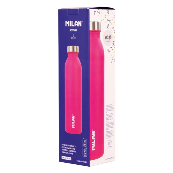 BOTELLA ISOTERMICA ACERO INOXIDABLE 590ML ACID ROSA MILAN 643020ACDP BOTELLA ISOTERMICA ACERO INOXIDABLE 590ML ACID ROSA MILAN 643020ACDP