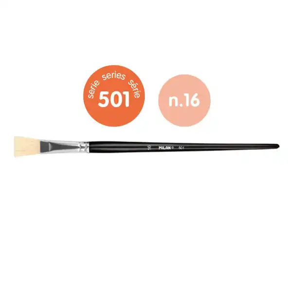 PINCEL PLANO Nº 16 PELO DE CERDA CHUNGKING SERIE 501 4 UDS MILAN 80377B PINCEL PLANO Nº 16 PELO DE CERDA CHUNGKING SERIE 501 4 UDS MILAN 80377B