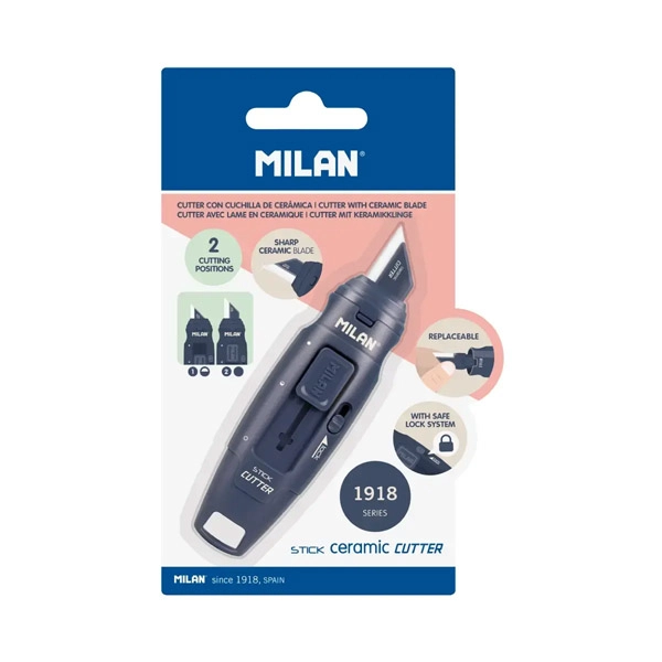 CUTTER MILAN STICK AZUL MARINO CON HOJA CERAMICA BWM10348B CUTTER MILAN STICK AZUL MARINO CON HOJA CERAMICA BWM10348B