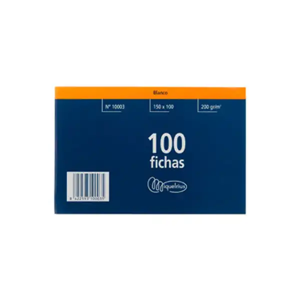 FICHAS LISA 150X100MM 100U APLI MR REF. 10003 FICHAS LISA 150X100MM 100U APLI MR REF. 10003