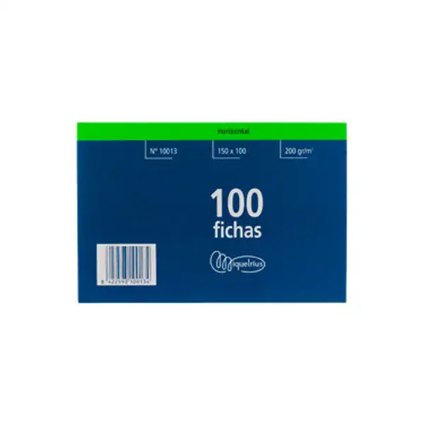 FICHAS RAYADAS 150X100MM 100U APLI MR REF. 10013 FICHAS RAYADAS 150X100MM 100U APLI MR REF. 10013
