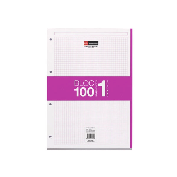 NB 1 BLOC A4 100 CUADRICULA FUCSIA MR 7425 NB 1 BLOC A4 100 CUADRICULA FUCSIA MR 7425