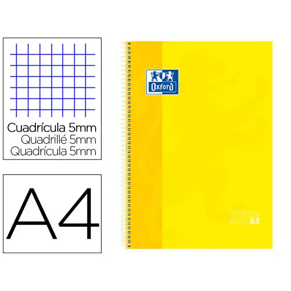 CUADERNO ESPIRAL MICROPERFORADO TAPA EXTRADURA A4 80HJ 90GR AMARILLO OXFORD 100430200 50356 CUADERNO ESPIRAL MICROPERFORADO TAPA EXTRADURA A4 80HJ 90GR AMARILLO OXFORD 100430200 50356